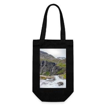 Trollstigen Tverelva Stigfossen Trollstigen - Geschenkbeutel für Flaschen - Schwarz - Vorne