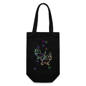 Dogs Colorful Retro Colorful Kids Baby Pets - Gift Bag for Bottles - black - Front