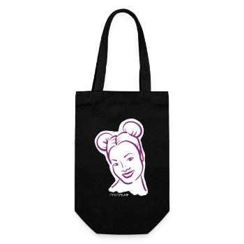90s / Woman Portrait / Girl Power / minavi - Gift Bag for Bottles - black - Front