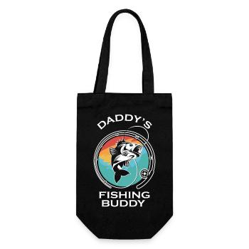 Fishing Angler Fishing Rod - Gift Bag for Bottles - black - Front
