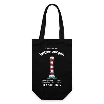 Hamburg Leuchtturm Wittenbergen Zeichnung - Geschenkbeutel für Flaschen - Schwarz - Vorne