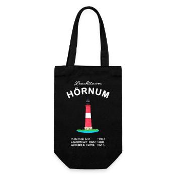 Leuchtturm Hörnum auf Sylt, Zeichnung - Geschenkbeutel für Flaschen - Schwarz - Vorne