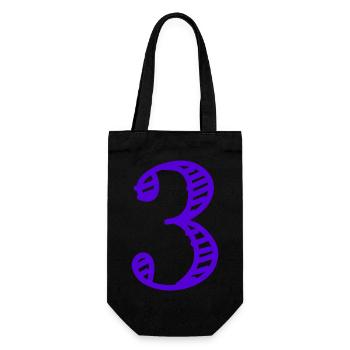 3 JAHRE. 3. JUBILÄUM. GEBURTSTAG 3 JAHRE. DREI - Geschenkbeutel für Flaschen - Schwarz - Vorne
