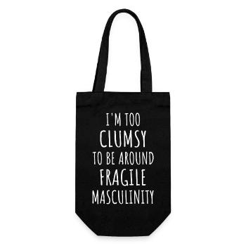 Zu ungeschickt, um in der Nähe von Fragile Masculinity IV zu sein - Geschenkbeutel für Flaschen - Schwarz - Vorne