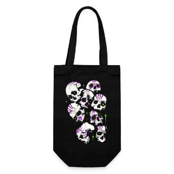 Totenköpfe Totenschädel Halloween Sugar Skulls - Geschenkbeutel für Flaschen - Schwarz - Vorne