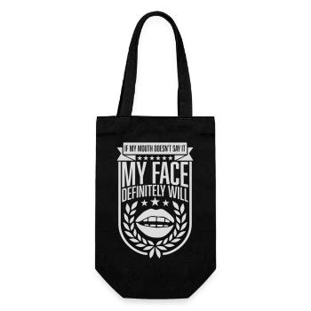 my face definitely will - Geschenkbeutel für Flaschen - Schwarz - Vorne