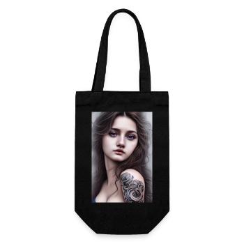 Fille tatouée - Sac à bouteille - noir - Devant