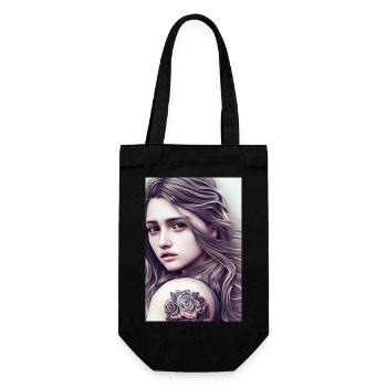 Tattoo Girl - Geschenkbeutel für Flaschen - Schwarz - Vorne