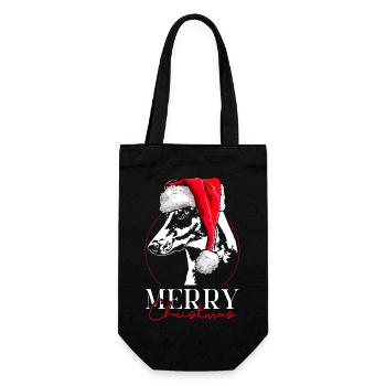 Santa KURZHAARCOLLIE Merry Christmas Hund Wilsigns - Geschenkbeutel für Flaschen - Schwarz - Vorne