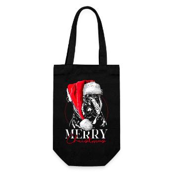 Père Noël VIEUX BOULEDOGUE ANGLAIS Joyeux Noël Wilsigns - Sac à bouteille - noir - Devant
