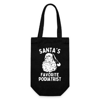 Santas favorite Podiatrist funny christmas saying - Gift Bag for Bottles - black - Front