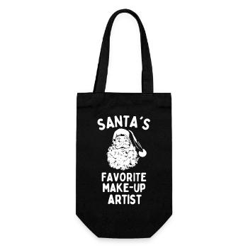Santas Lieblings-Visagist lustige Weihnachten - Geschenkbeutel für Flaschen - Schwarz - Vorne