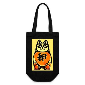 Maneki neko 4 - Geschenkbeutel für Flaschen - Schwarz - Vorne