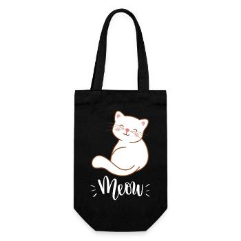 Mignon Kawaii drôle de chat disant miaulement - Sac à bouteille - noir - Devant