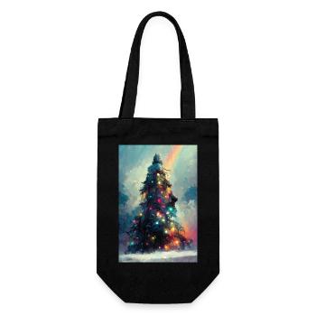 Arbre de Noël vibrant - Sac à bouteille - noir - Devant