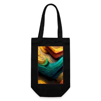 Abstract 3D Surface Background - Geschenkbeutel für Flaschen - Schwarz - Vorne