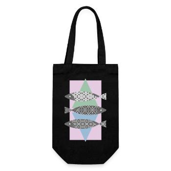 Des poissons - Sac à bouteille - noir - Devant