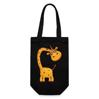Coole Giraffe mit Brille Geschenkidee - Geschenkbeutel für Flaschen - Schwarz - Vorne