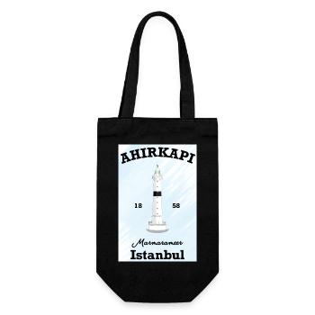 Istanbul, Leuchtturm Ahirkapi, Marmarameer, Türkei - Geschenkbeutel für Flaschen - Schwarz - Vorne