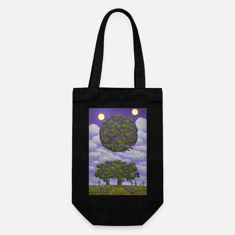 Tree and moon - Gift Bag for Bottles - black