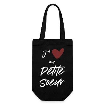 Ich liebe meine kleine Schwester - Geschenkbeutel für Flaschen - Schwarz - Vorne