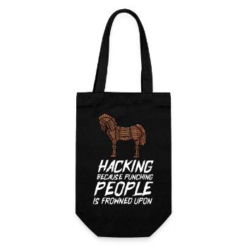 Hacking because Punching People is Frowned Upon - Gift Bag for Bottles - black - Front