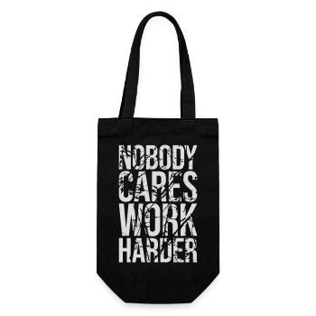 nobody cares work harder - Gift Bag for Bottles - black - Front