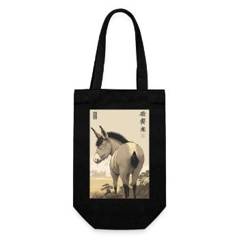 Esel Ukiyo - Geschenkbeutel für Flaschen - Schwarz - Vorne