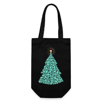 Arbre de Noël crâne - Sac à bouteille - noir - Devant