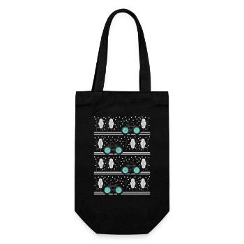 Cycling through winter (grey lines) - Gift Bag for Bottles - black - Front