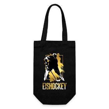 Eishockey Eishockeyspieler Spieler Gold Splash - Geschenkbeutel für Flaschen - Schwarz - Vorne