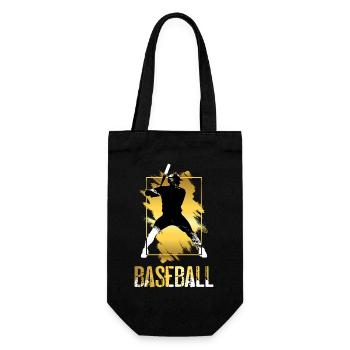 Baseball Baseball Player Gold Splash Home Run - Gift Bag for Bottles - black - Front
