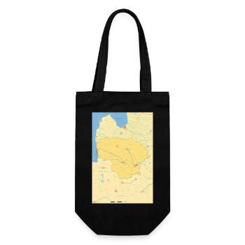 Lithuania map with cities, roads, rivers, lakes - Gift Bag for Bottles - black - Front