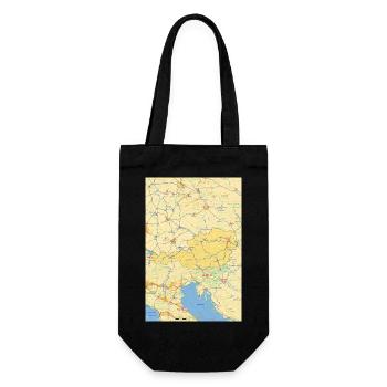 Österreich Karte mit Städten Straßen Flüssen Seen - Geschenkbeutel für Flaschen - Schwarz - Vorne