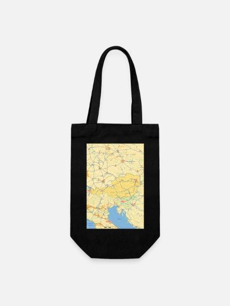 Carte de l’Autriche avec les villes, les routes, les rivières, les lacs - Sac à bouteille - noir