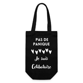Pas de panique je suis célibataire - Sac à bouteille - noir - Devant