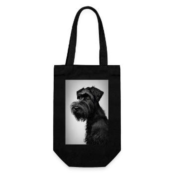 Schnauzer Dog Vintage Black White Design Tshirt - Gift Bag for Bottles - black - Front