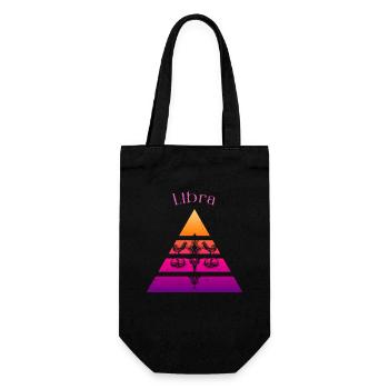 Logo rétro signe astrologique "Balance" - Sac à bouteille - noir - Devant