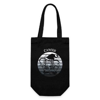 Logo rétro signe astrologique "Cancer" - Sac à bouteille - noir - Devant