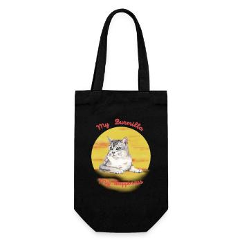 Logo rétro avec un chat "Burmilla" - Sac à bouteille - noir - Devant