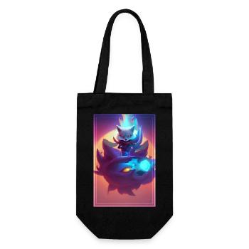 Niedlicher Weltraumfuchs auf Reisen durch Universe Animal - Geschenkbeutel für Flaschen - Schwarz - Vorne