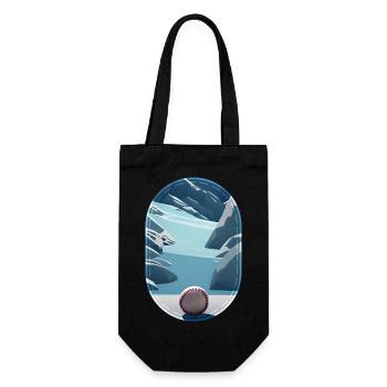 Ein lustiger cooler Baseball in der Arktis / Eis - Geschenkbeutel für Flaschen - Schwarz - Vorne