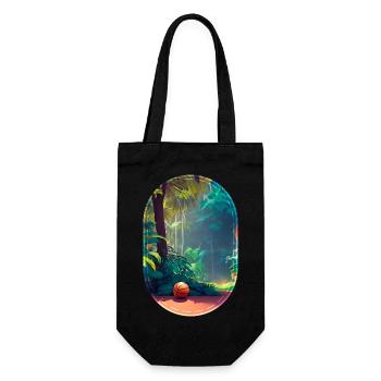 A funny cool basketball in a tropical Jungle - Gift Bag for Bottles - black - Front