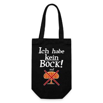 Kein Bock auf Atomkrieg - Geschenkbeutel für Flaschen - Schwarz - Vorne