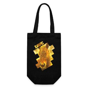 Golden Horse - Gift Bag for Bottles - black - Front