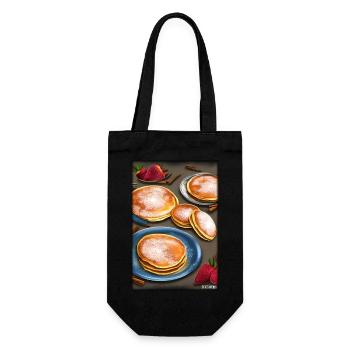 pancakes breakfast delicious food baking food - Gift Bag for Bottles - black - Front
