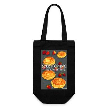 Bonjour, c’est l’heure du petit-déjeuner - Pfannekuchen - Sac à bouteille - noir - Devant
