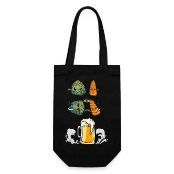Hopfen & Malz Fusion zu Bier - Lustig - Geschenkbeutel für Flaschen - Schwarz - Vorne