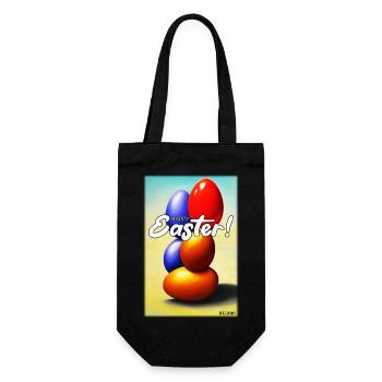 Happy Easter - Osterei Ostern Osterfest Bunte Eier - Geschenkbeutel für Flaschen - Schwarz - Vorne