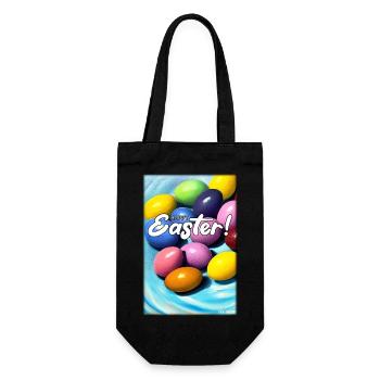Happy Easter - Easter Egg Easter Easter Colorful Eggs - Gift Bag for Bottles - black - Front
